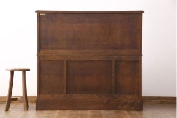 中古　北海道民芸家具　希少な絶版品!両袖タイプで収納力も抜群のライティングビューロー(デスク、在宅ワーク、在宅用両袖机)(R-049240)
