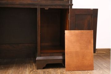 中古　北海道民芸家具　希少な絶版品!両袖タイプで収納力も抜群のライティングビューロー(デスク、在宅ワーク、在宅用両袖机)(R-049240)