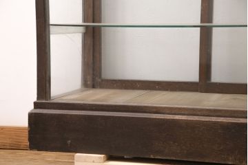 和製アンティーク　昭和レトロ　ナラ材製のレトロなガラスケース(ショーケース、陳列棚、店舗什器)(R-049247)