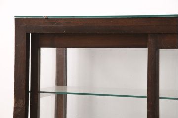 和製アンティーク　昭和レトロ　ナラ材製のレトロなガラスケース(ショーケース、陳列棚、店舗什器)(R-049247)