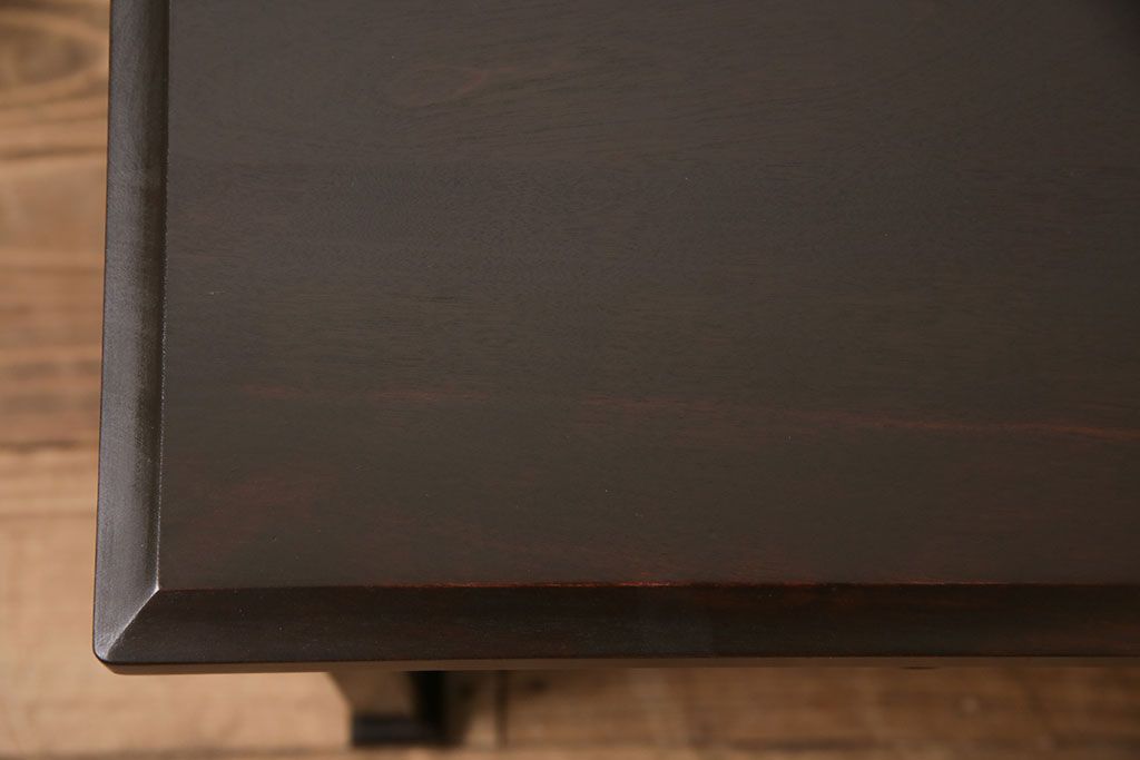 中古　北海道民芸家具　落ち着いた色合いがシックな雰囲気を漂わせる文机(片袖机、在宅ワーク、在宅用デスク)(R-049249)