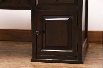 中古　北海道民芸家具　落ち着いた色合いがシックな雰囲気を漂わせる文机(片袖机、在宅ワーク、在宅用デスク)(R-049249)