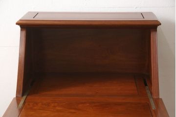 中古　高級唐木家具　上質なつくりが品の良さを高めるカリン材製ライティングビューロー(デスク、机、在宅ワーク、在宅用チェスト、花梨材)(R-049250)