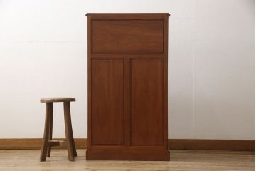中古　高級唐木家具　上質なつくりが品の良さを高めるカリン材製ライティングビューロー(デスク、机、在宅ワーク、在宅用チェスト、花梨材)(R-049250)