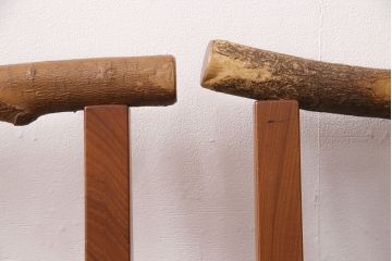 和製ヴィンテージ　民芸家具　チーク材　どっしりとした重厚感のあるチェア2脚セット(ダイニングチェア、椅子、ビンテージ、バラ売り可能)(R-049258)