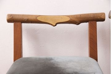 和製ヴィンテージ　民芸家具　チーク材　どっしりとした重厚感のあるチェア2脚セット(ダイニングチェア、椅子、ビンテージ、バラ売り可能)(R-049258)
