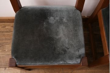 和製ヴィンテージ　民芸家具　チーク材　どっしりとした重厚感のあるチェア2脚セット(ダイニングチェア、椅子、ビンテージ、バラ売り可能)(R-049258)