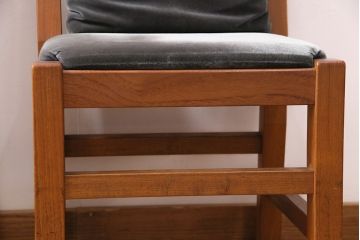 和製ヴィンテージ　民芸家具　チーク材　どっしりとした重厚感のあるチェア2脚セット(ダイニングチェア、椅子、ビンテージ、バラ売り可能)(R-049258)