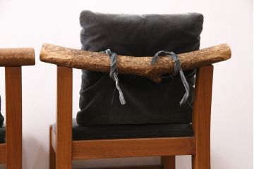 和製ヴィンテージ　民芸家具　チーク材　どっしりとした重厚感のあるチェア2脚セット(ダイニングチェア、椅子、ビンテージ、バラ売り可能)(R-049258)