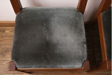 和製ヴィンテージ　民芸家具　チーク材　どっしりとした重厚感のあるチェア2脚セット(ダイニングチェア、椅子、ビンテージ、バラ売り可能)(R-049259)