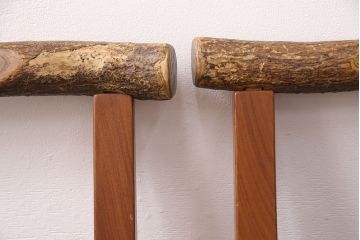 和製ヴィンテージ　民芸家具　チーク材　どっしりとした重厚感のあるチェア2脚セット(ダイニングチェア、椅子、ビンテージ、バラ売り可能)(R-049259)