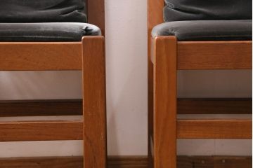 和製ヴィンテージ　民芸家具　チーク材　どっしりとした重厚感のあるチェア2脚セット(ダイニングチェア、椅子、ビンテージ、バラ売り可能)(R-049259)