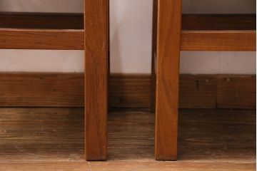和製ヴィンテージ　民芸家具　チーク材　どっしりとした重厚感のあるチェア2脚セット(ダイニングチェア、椅子、ビンテージ、バラ売り可能)(R-049259)