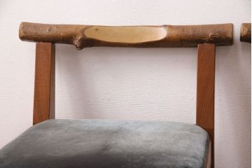 和製ヴィンテージ　民芸家具　チーク材　どっしりとした重厚感のあるチェア2脚セット(ダイニングチェア、椅子、ビンテージ、バラ売り可能)(R-049260)
