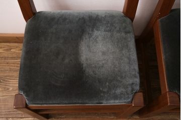 和製ヴィンテージ　民芸家具　チーク材　どっしりとした重厚感のあるチェア2脚セット(ダイニングチェア、椅子、ビンテージ、バラ売り可能)(R-049260)