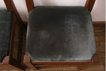 和製ヴィンテージ　民芸家具　チーク材　どっしりとした重厚感のあるチェア2脚セット(ダイニングチェア、椅子、ビンテージ、バラ売り可能)(R-049260)