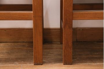 和製ヴィンテージ　民芸家具　チーク材　どっしりとした重厚感のあるチェア2脚セット(ダイニングチェア、椅子、ビンテージ、バラ売り可能)(R-049260)