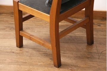 和製ヴィンテージ　民芸家具　チーク材　どっしりとした重厚感のあるチェア2脚セット(ダイニングチェア、椅子、ビンテージ、バラ売り可能)(R-049260)