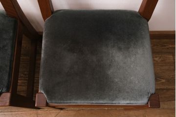 和製ヴィンテージ　民芸家具　チーク材　どっしりとした重厚感のあるチェア2脚セット(ダイニングチェア、椅子、ビンテージ、バラ売り可能)(R-049261)