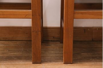 和製ヴィンテージ　民芸家具　チーク材　どっしりとした重厚感のあるチェア2脚セット(ダイニングチェア、椅子、ビンテージ、バラ売り可能)(R-049261)