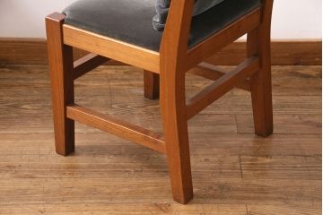和製ヴィンテージ　民芸家具　チーク材　どっしりとした重厚感のあるチェア2脚セット(ダイニングチェア、椅子、ビンテージ、バラ売り可能)(R-049261)
