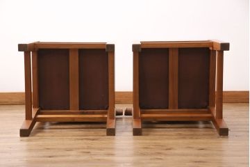 和製ヴィンテージ　民芸家具　チーク材　どっしりとした重厚感のあるチェア2脚セット(ダイニングチェア、椅子、ビンテージ、バラ売り可能)(R-049261)