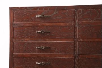 中古美品　江戸指物家具　きむら　桑材・桐材　上品な和の雰囲気を演出する引き出し15杯のチェスト(定価約65万円)(引き出し、和タンス)(R-049262)