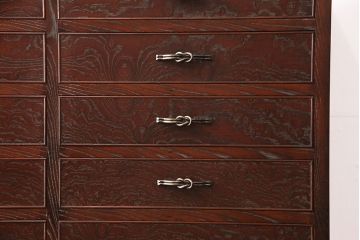 中古美品　江戸指物家具　きむら　桑材・桐材　上品な和の雰囲気を演出する引き出し15杯のチェスト(定価約65万円)(引き出し、和タンス)(R-049262)
