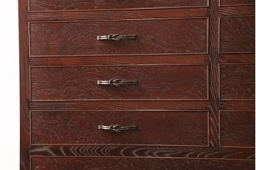 中古美品　江戸指物家具　きむら　桑材・桐材　上品な和の雰囲気を演出する引き出し15杯のチェスト(定価約65万円)(引き出し、和タンス)(R-049262)