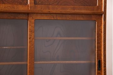 中古美品　二本松工藝館　田中家具　欅(ケヤキ)材の美しい木目が堪能できる上質な茶タンス(定価約25万円)(茶箪笥、飾り棚)(R-049263)