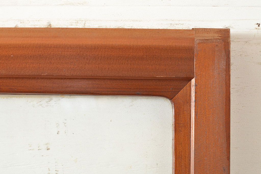 ヴィンテージ建具　昭和中期　銀モールガラス　温かみある色合いで空間を明るくしてくれるガラス戸2枚セット　(R-049274)