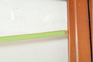 ヴィンテージ建具　昭和中期　銀モールガラス　温かみある色合いで空間を明るくしてくれるガラス戸2枚セット　(R-049274)