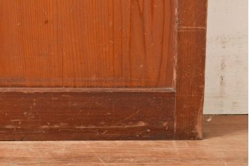 ヴィンテージ建具　昭和中期　銀モールガラス　温かみある色合いで空間を明るくしてくれるガラス戸2枚セット　(R-049274)