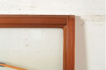 ヴィンテージ建具　昭和中期　銀モールガラス　温かみある色合いで空間を明るくしてくれるガラス戸2枚セット　(R-049274)