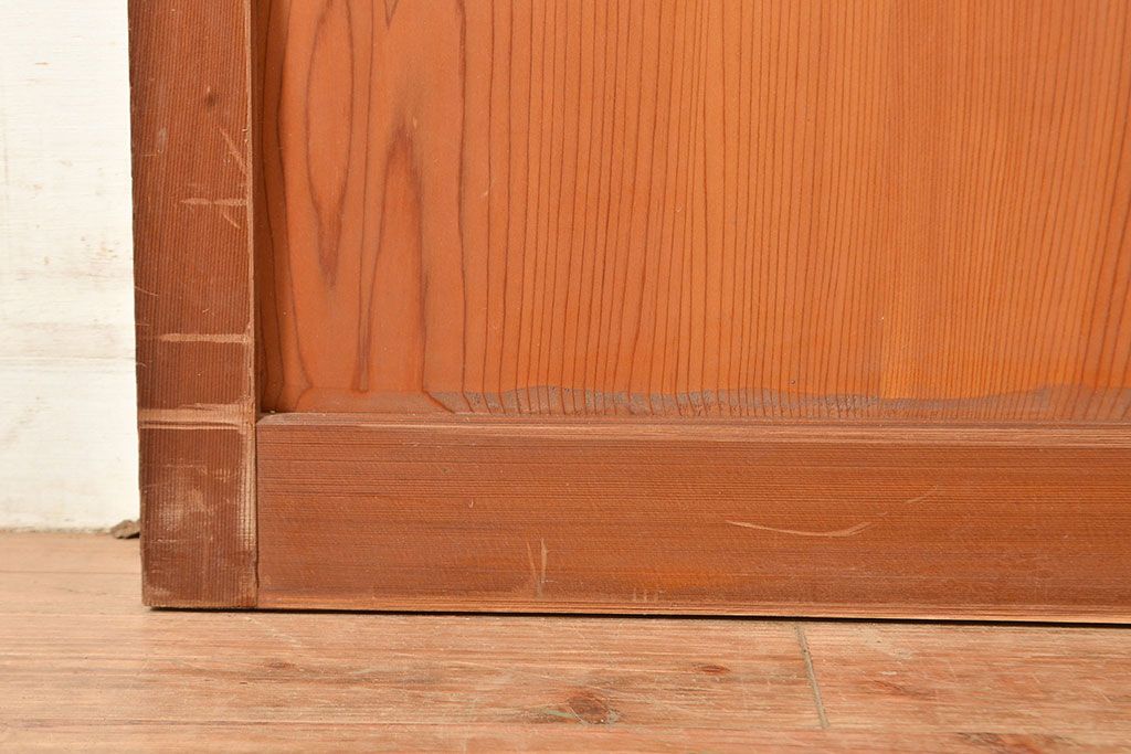 ヴィンテージ建具　昭和中期　銀モールガラス　温かみある色合いで空間を明るくしてくれるガラス戸2枚セット　(R-049274)