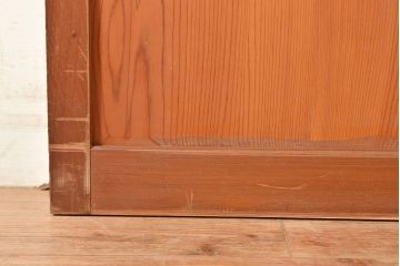 ヴィンテージ建具　昭和中期　銀モールガラス　温かみある色合いで空間を明るくしてくれるガラス戸2枚セット　(R-049274)