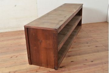 【簡易リペア限定品】和製アンティーク　明治〜大正期　松材・杉材　シンプルなオープンラック(飾り棚、収納棚、ローボード)(R-049276)