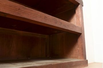 【簡易リペア限定品】和製アンティーク　明治〜大正期　松材・杉材　シンプルなオープンラック(飾り棚、収納棚、ローボード)(R-049277)