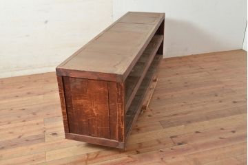 【簡易リペア限定品】和製アンティーク　明治〜大正期　松材・杉材　シンプルなオープンラック(飾り棚、収納棚、ローボード)(R-049277)