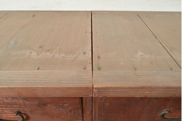 和製アンティーク　左右で使い分けが出来る、引き出し12杯のレトロなチェスト(引き出し、タンス、ローボード)(R-049278)
