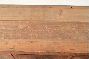 和製アンティーク　ヒノキ材　特大サイズ!　九尺幅の時代箪笥ローボード(水屋箪笥、サイドボード、キャビネット、収納棚)(R-049279)