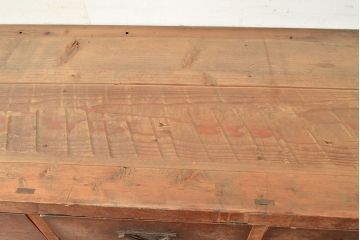 和製アンティーク　ヒノキ材　特大サイズ!　九尺幅の時代箪笥ローボード(水屋箪笥、サイドボード、キャビネット、収納棚)(R-049279)