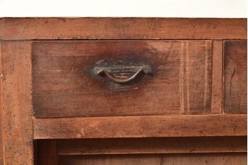 和製アンティーク　ヒノキ材　特大サイズ!　九尺幅の時代箪笥ローボード(水屋箪笥、サイドボード、キャビネット、収納棚)(R-049279)