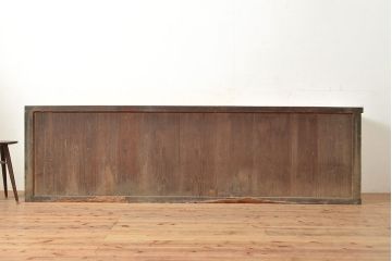 和製アンティーク　ヒノキ材　特大サイズ!　九尺幅の時代箪笥ローボード(水屋箪笥、サイドボード、キャビネット、収納棚)(R-049279)
