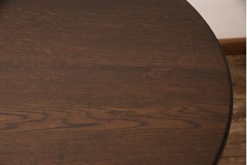 和製アンティーク　希少　ナラ材　大正ロマンの雰囲気漂う上手物のラウンドテーブル(コーヒーテーブル、サイドテーブル)(R-049284)
