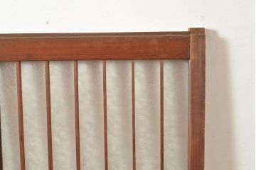 アンティーク建具　どこか懐かしさが漂うレトロなガラス入り格子戸2枚セット(引き戸、窓、建具)(R-049285)
