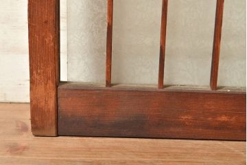 アンティーク建具　どこか懐かしさが漂うレトロなガラス入り格子戸2枚セット(引き戸、窓、建具)(R-049285)