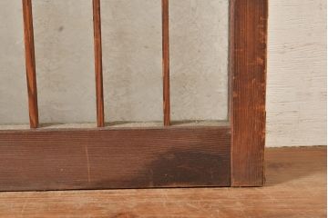 アンティーク建具　どこか懐かしさが漂うレトロなガラス入り格子戸2枚セット(引き戸、窓、建具)(R-049285)