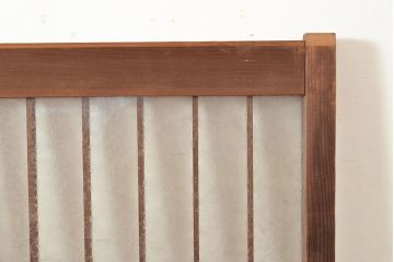 アンティーク建具　どこか懐かしさが漂うレトロなガラス入り格子戸2枚セット(引き戸、窓、建具)(R-049285)