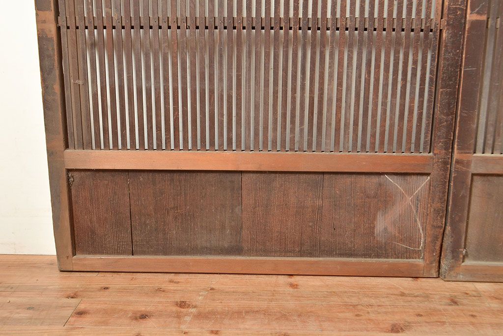 アンティーク建具　和モダンな空間づくりにおすすめの格子戸3枚セット(引き戸、建具)(R-049286)